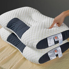 Ergonomic Contour Pillow Knitted Cotton Filling Neck Support for All Sleepers - 1PC
