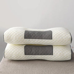 Ergonomic Contour Pillow Knitted Cotton Filling Neck Support for All Sleepers - 1PC