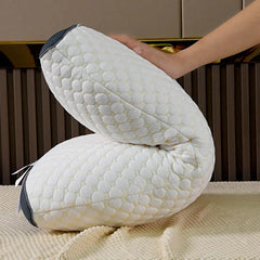 Ergonomic Contour Pillow Knitted Cotton Filling Neck Support for All Sleepers - 1PC