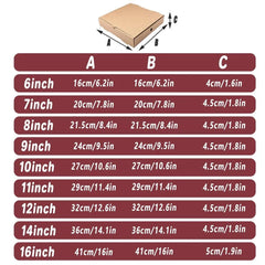 25pcs Break Resistant Pizza Boxes for Cooking Takeout and Food Delivery Needs - 16inch