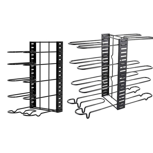 Multi-Layer Vertical Pot Lid Storage Rack Folding Kitchen Countertop Organizer - 8th-Floor