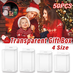 50pcs Transparent Gift Boxes with Hooks Clear Packaging Storage Containers - 10x3.2x17.5cm