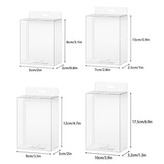 50pcs Transparent Gift Boxes with Hooks Clear Packaging Storage Containers - 10x3.2x17.5cm