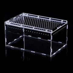 Clear Pet Box Slide Lid Reptile Breeding Habitat Panoramic View Terrarium
