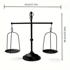 Black iron balance Scale candlestick decorative candle wedding Home Decor Gifts