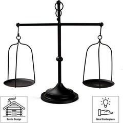 Black iron balance Scale candlestick decorative candle wedding Home Decor Gifts