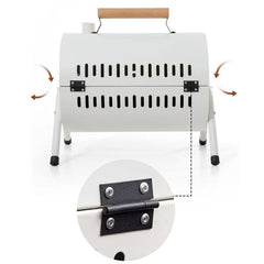 Grillz Charcoal BBQ Portable Grill Camping Barbecue Outdoor Cooking Smoker - Black