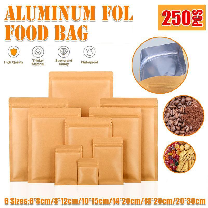 Kraft Paper Mylar Storage Self Seal Packing Pouches Aluminum Foil Packaging Bag - 20*30cm