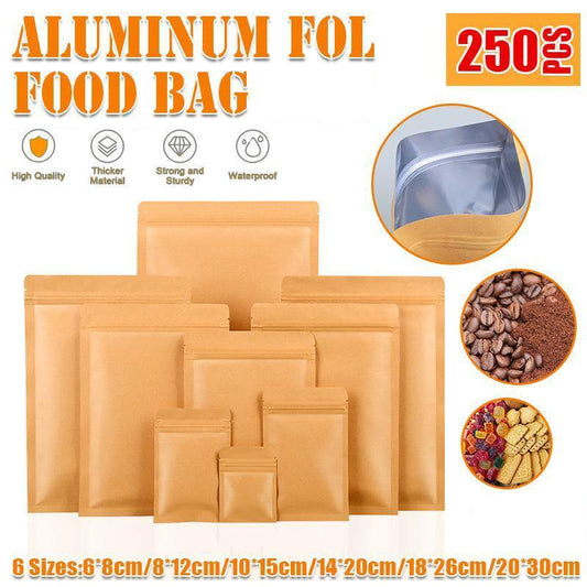 Kraft Paper Mylar Storage Self Seal Packing Pouches Aluminum Foil Packaging Bag - 20*30cm