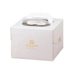 30PCS White Portable Cake Boxes Display Window Packing Case Party with Handle Birthday - 6 inch