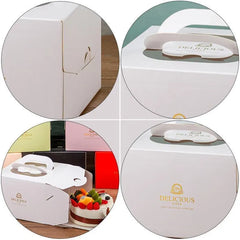 30PCS Bear Portable Cake Boxes Display Window Packing Case Party with Handle Birthday - 4 inch