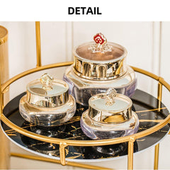 Round Multi-Tier Metal Storage Rack for Bathroom Vanity Kitchen Storage Rack - Black