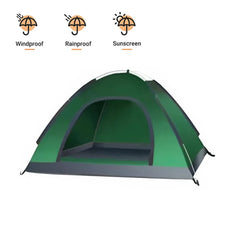 Outdoor Camping Tent Portable Sun Protection Lightweight Quick Setup Shelter - Orange 2-3 Person