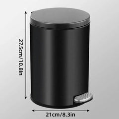 Trash Can Double Layer Foot Pedal Design with Lid Household Bin Kitchen Bathroom - White