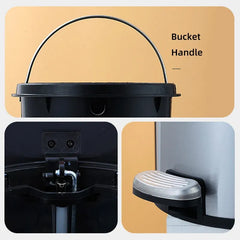 Trash Can Double Layer Foot Pedal Design with Lid Household Bin Kitchen Bathroom - White