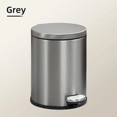 Trash Can Double Layer Foot Pedal Design with Lid Household Bin Kitchen Bathroom - White