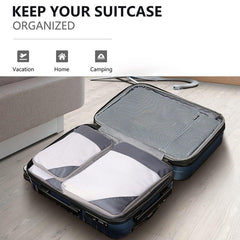 6pcs Mesh Visible Travel Storage Set Waterproof Nylon Compressible Storage Bags - Navy Blue