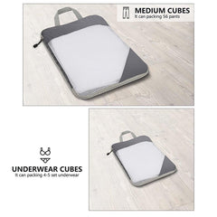 6pcs Mesh Visible Travel Storage Set Waterproof Nylon Compressible Storage Bags - Navy Blue