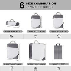 6pcs Mesh Visible Travel Storage Set Waterproof Nylon Compressible Storage Bags - Navy Blue