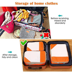 6pcs Mesh Visible Travel Storage Set Waterproof Nylon Compressible Storage Bags - Sky Blue