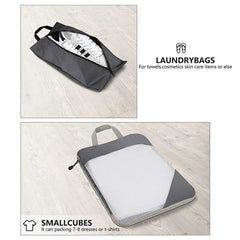 6pcs Mesh Visible Travel Storage Set Waterproof Nylon Compressible Storage Bags - Sky Blue