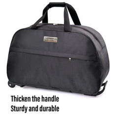 Wheeled Travel Duffle Trolley Bag Carry On Rolling Luggage Suitcase Tote Durable - Brown-20in