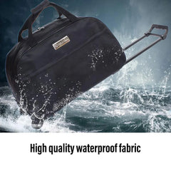 Wheeled Travel Duffle Trolley Bag Carry On Rolling Luggage Suitcase Tote Durable - Brown-20in