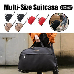 Wheeled Travel Duffle Trolley Bag Carry On Rolling Luggage Suitcase Tote Durable - Brown-20in