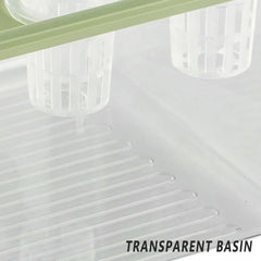 Transparent Rectangular Aquarium 12Hole Lid Portable Hydroponic Plant Fish Tank - Green