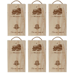 6pcs Red Wine Wooden Gift Box Packaging Storage Box for Wine Bottle Gifts - Double pull-out