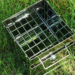 Square Wood Stove Mini Folding Grill Outdoor Camping Portable BBQ Cooking Rack