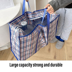 10PCS Large Waterproof Moving Packing Bags Woven Storage Luggage Quilt Bags - Medium
