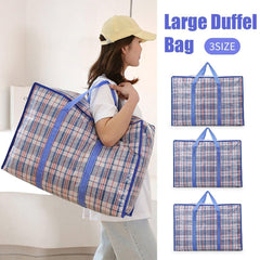 10PCS Large Waterproof Moving Packing Bags Woven Storage Luggage Quilt Bags - Medium