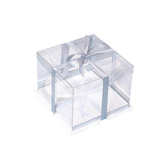 20 PCS Clear Treat Box Box Portable Cake Display Transparent Birthday Cake - 8 INCH(without ribbon)-Double