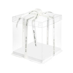 20 PCS Clear Treat Box Box Portable Cake Display Transparent Birthday Cake - 8 INCH(without ribbon)-Single