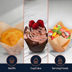 1000PCS Grease-proof Cupcake Liners Muffin Cup Cup Cake Paper Cup Large - Cowhide