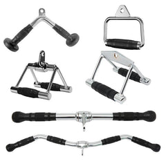 Cable Pulley Attachment Tricep Rope V Grip LAT Pull Down Gym Accessory - EZ Curl Pull-Down Bar