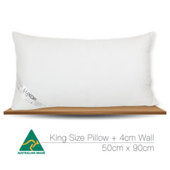 Luxor Australian Made Hotel King Size Pillow with 4cm Wall Four Pack