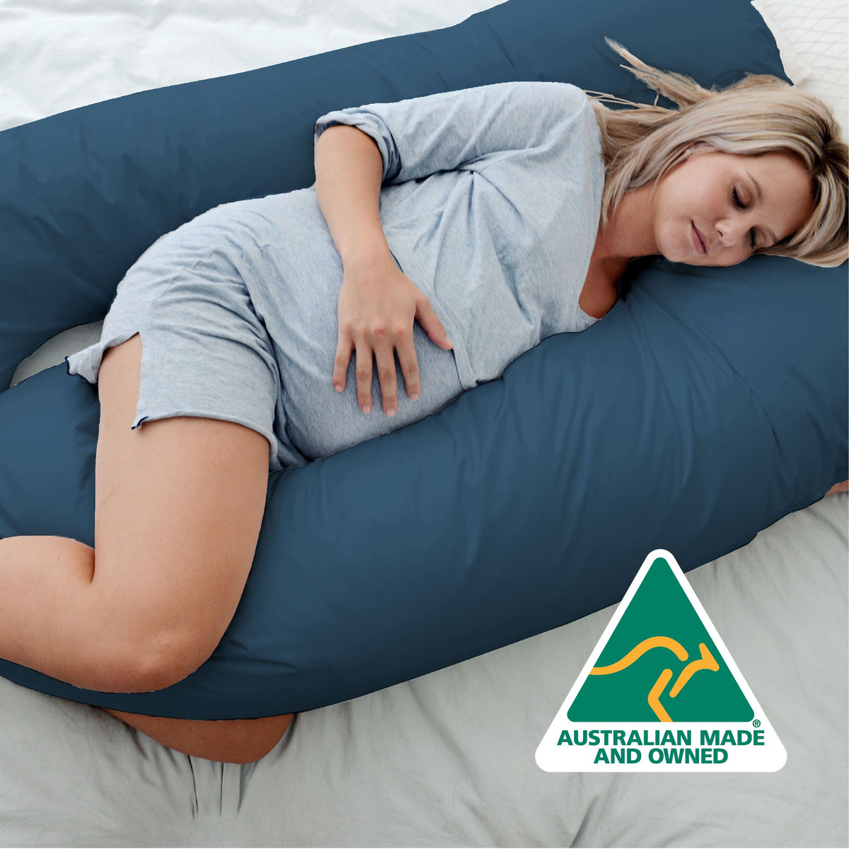 Woolcomfort Aus Made Maternity Pregnancy Nursing Sleeping Body Pillow Pillowcase Included Ocean