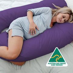 Woolcomfort Aus Made Maternity Pregnancy Nursing Sleeping Body Pillow Pillowcase Included Purple