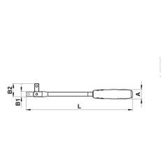 Wurth Breaker Bar 1/2in Drive 365mm Joint Socket Wrench Chrome Plated 180° Rotating Head
