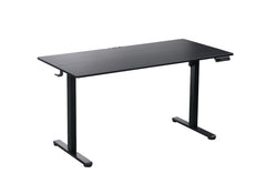 Ergonomic Kids Study Chair & Adjustable Electric Standing Desk Set – Blue Chair & Black Desk
