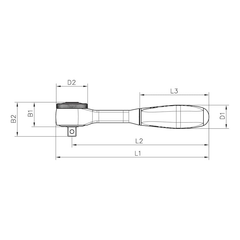 Wurth 3/8" Reversible Ratchet Wrench 360° Twist Handle Chrome Vanadium 175mm DIN 3122