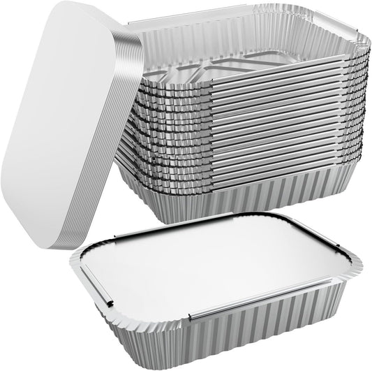 240x Aluminium Disposable Foil Food Container Trays Pans w/ Lids Covers Bulk 14cm*12cm*4.5cm