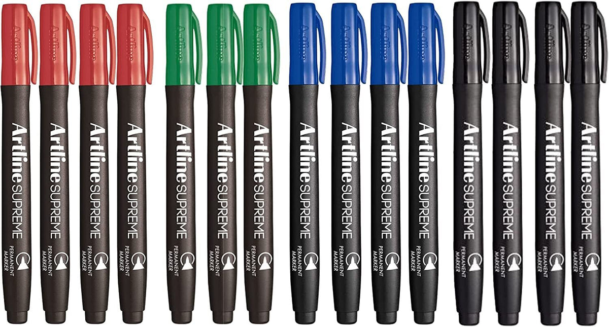 2x 15pcs (30pcs Total) Artline Supreme Permanent Markers - Assorted Colours