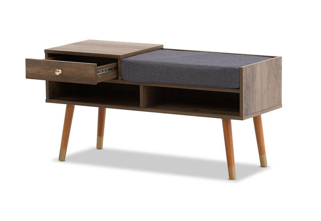 Designer Bench Storage with Seat Wooden Shelf Hallway Cupboard