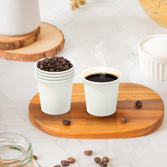 2400x 4oz Premium Small Paper Coffee Cups Espresso Macchiato Piccolo Short Black in White