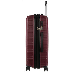 Pierre Cardin 65cm/89L Medium Hard-Shell Checked Suitcase Travel Luggage Bag - Burgundy