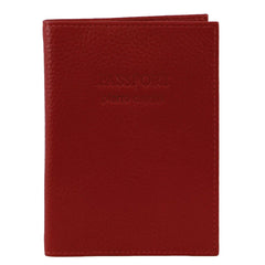 Pierre Cardin Slim Leather Passport Travel Wallet Holder RFID Case Cover - Red
