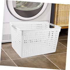 24x Premium Plastic Storage Basket Bulk w/ Grip Handles 27*18*14cm